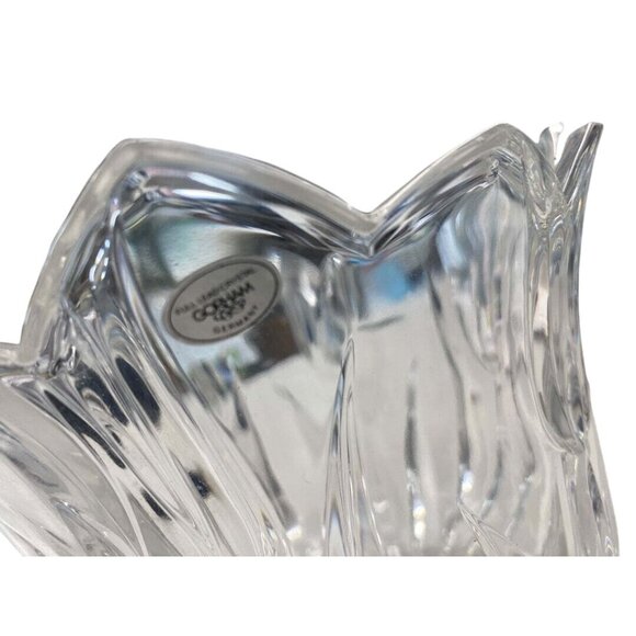 Gorham Lead Crystal Tulip Shaped Bowl Clear Glass Elegant Flower Design - Picture 3 of 6